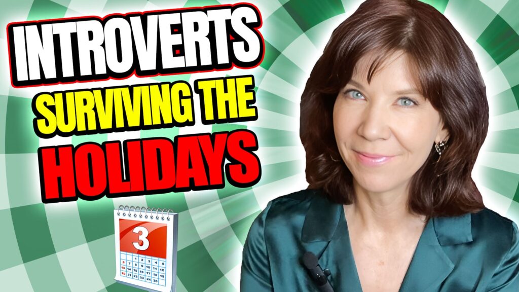 text reads, introverts surviving the holidays