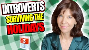 text reads, introverts surviving the holidays