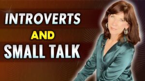 antoinette griffin smiles next to text reading "introverts and small talk"